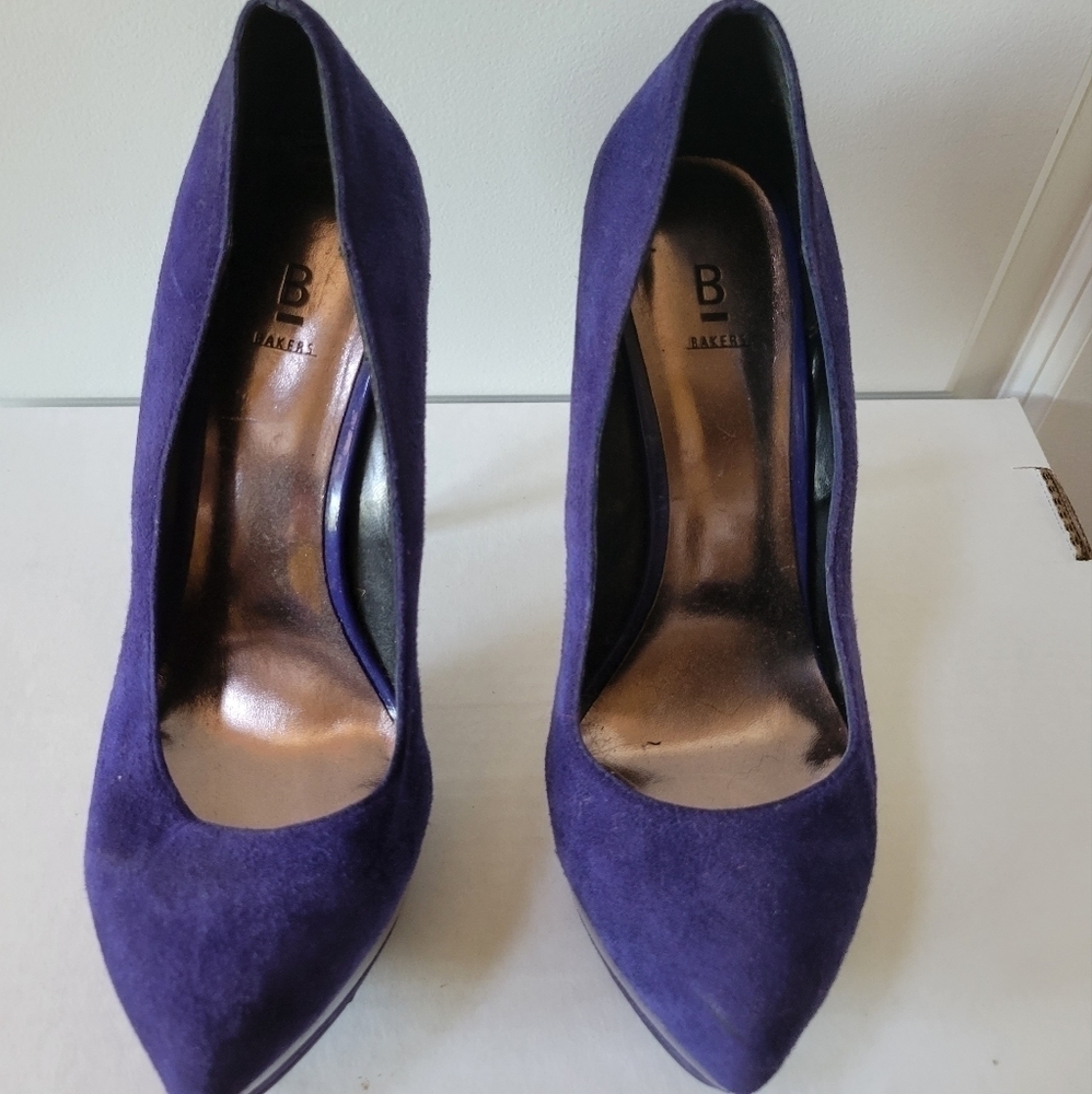 Womens Suede Purple Heels
